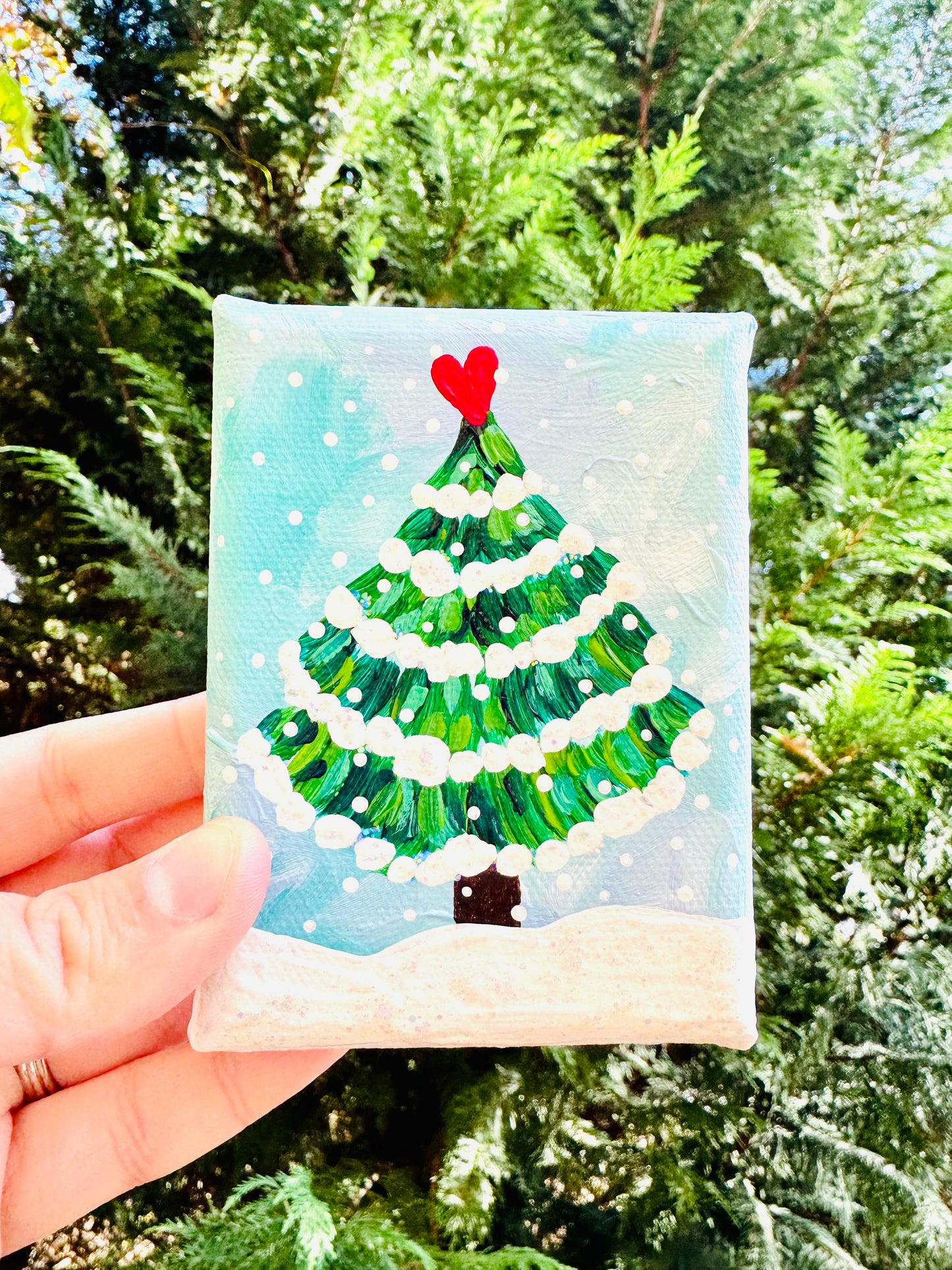 Christmas Tree Mini Canvas Blue 7