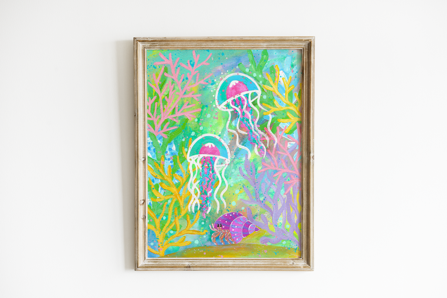 "Jellyfish and Hermit Crab" Bethany Joy Art Print