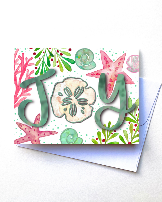 "Christmas Beach Joy” Card with Envelope