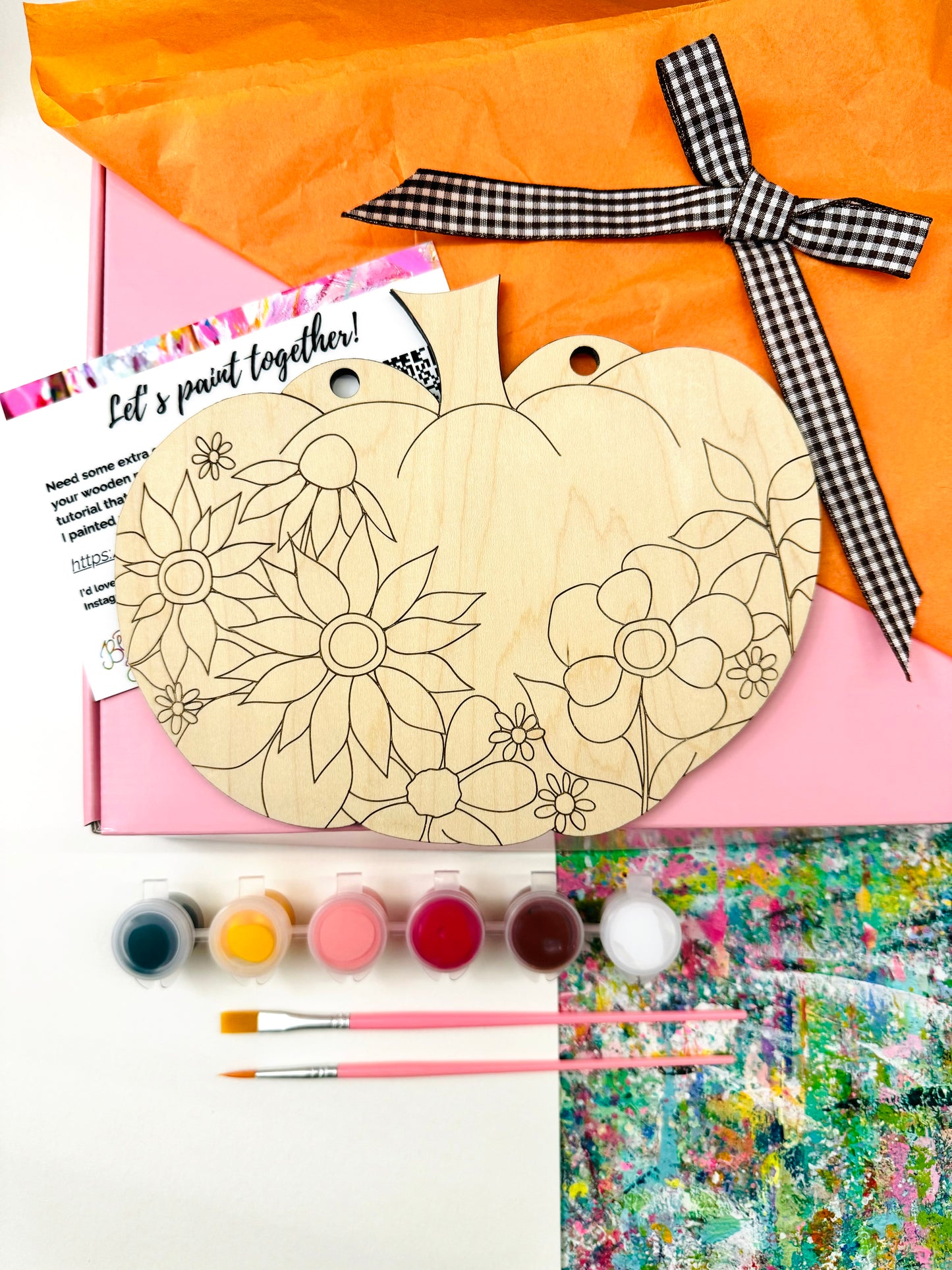 Pumpkin Floral Art KIT and Video TUTORIAL - Paint Your Own!