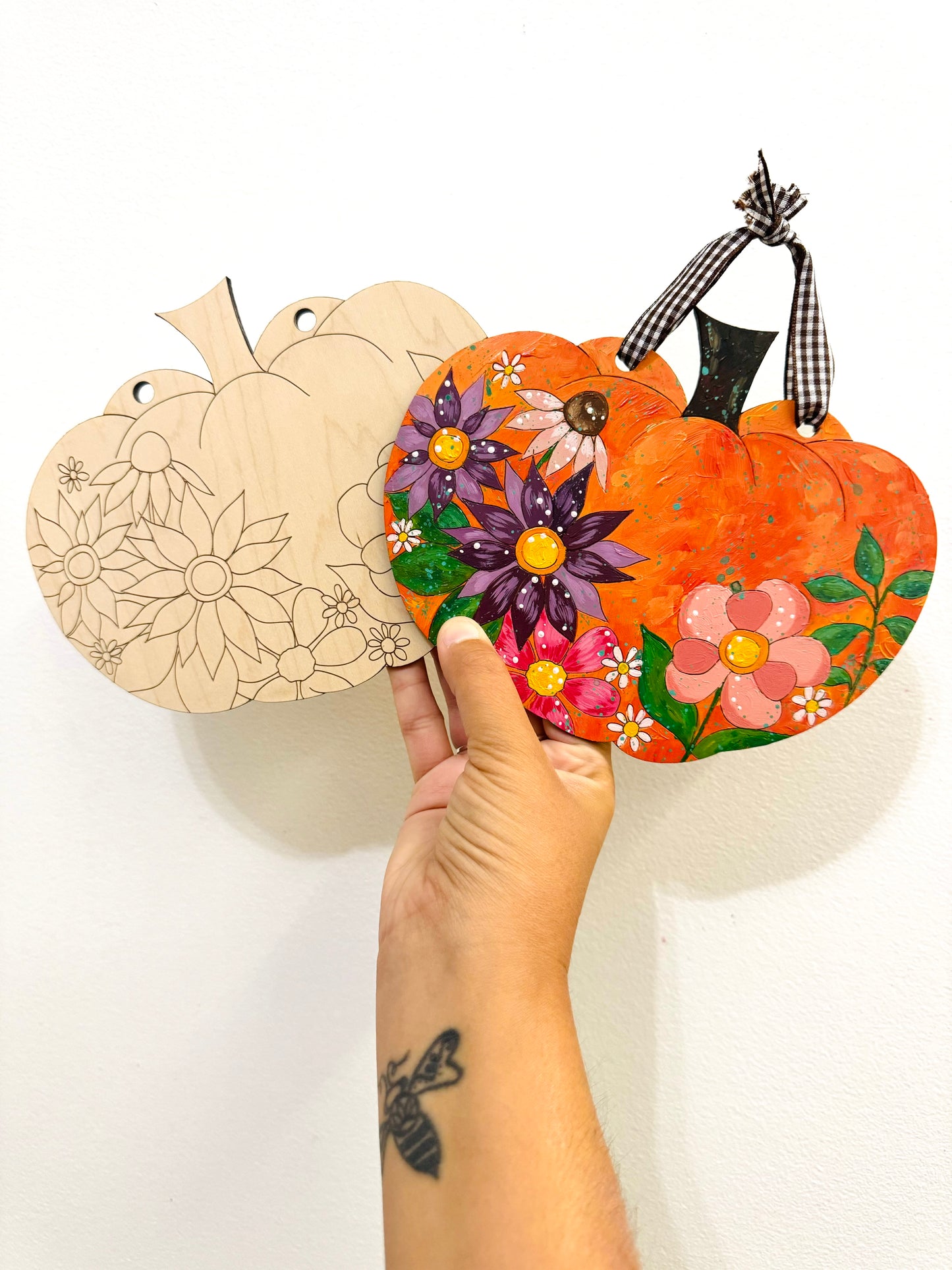 Pumpkin Floral Art KIT and Video TUTORIAL - Paint Your Own!