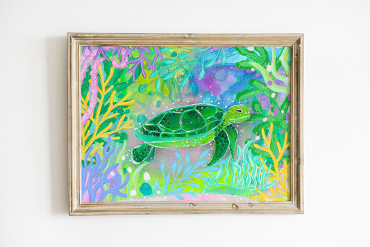 "Underwater Sea Turtle" Bethany Joy Art Print