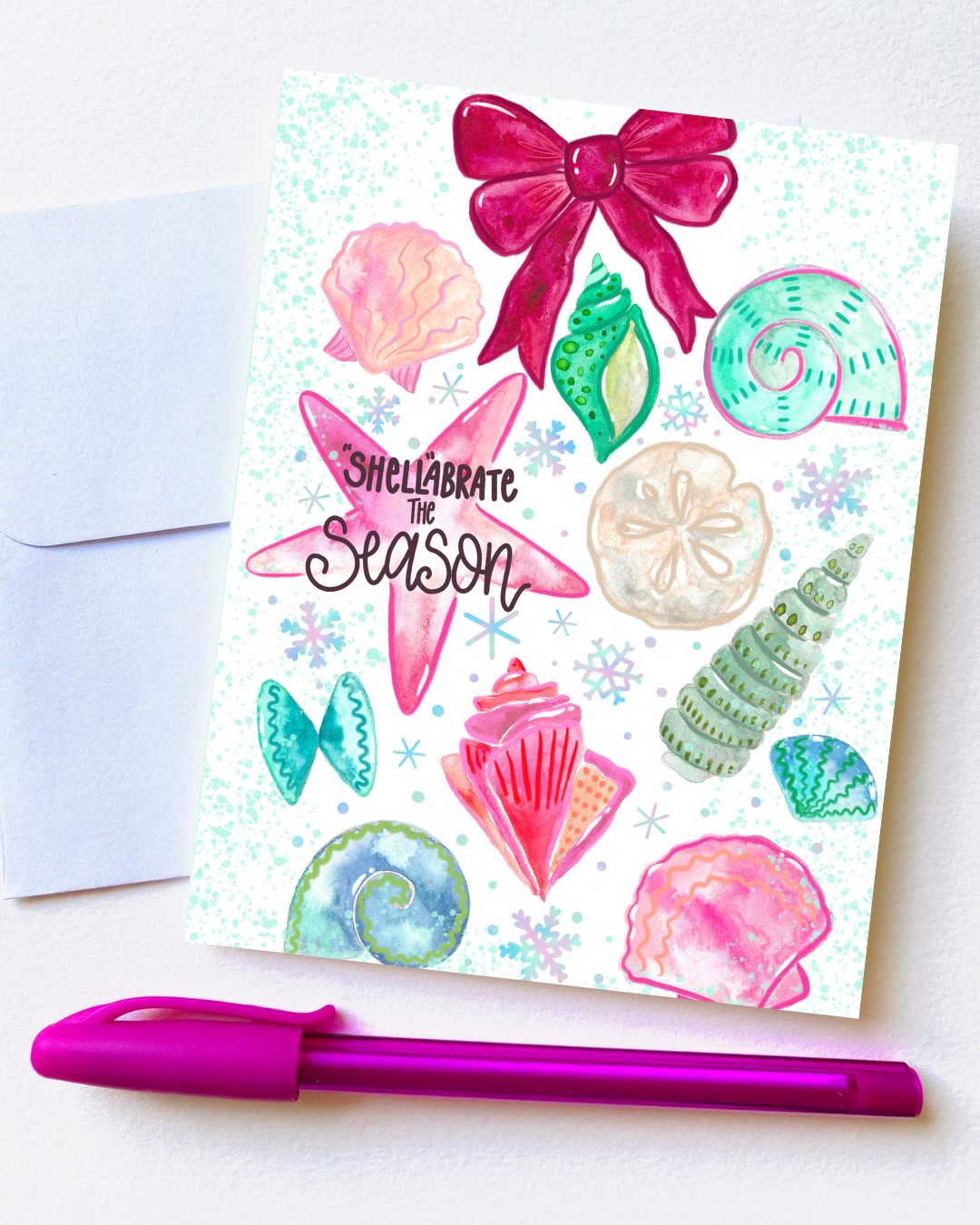 "Shell-a-brate the Season” Card with Envelope