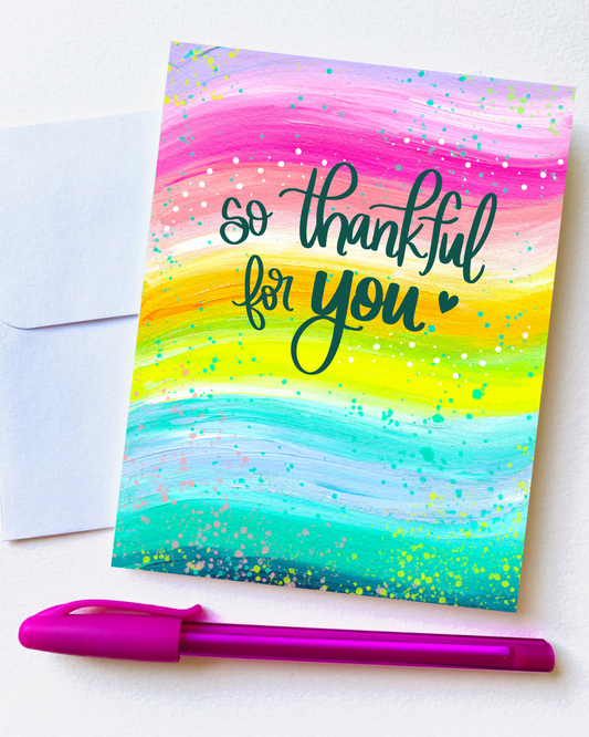 "So Thankful for You" Card with Envelope