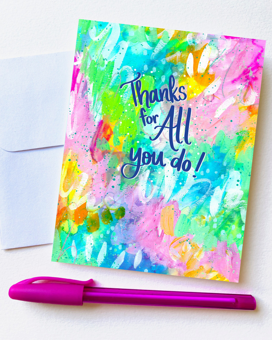 "Thanks For All You Do" Card with Envelope