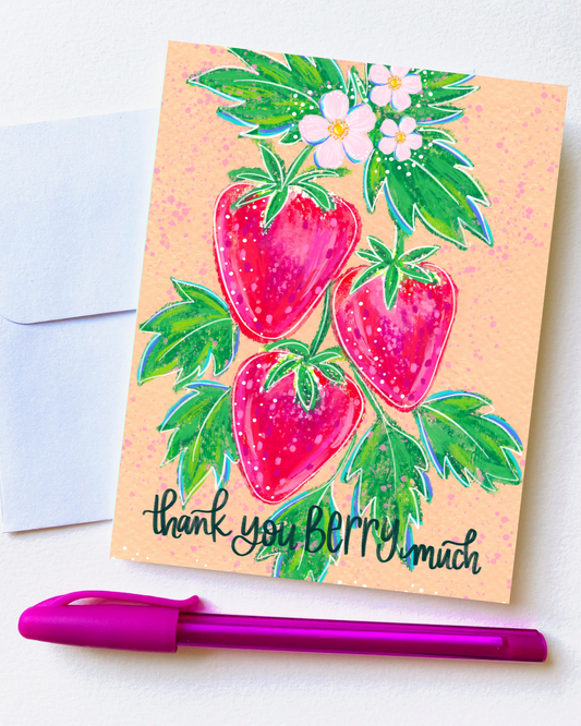 "Thank You Berry Much" Card with Envelope