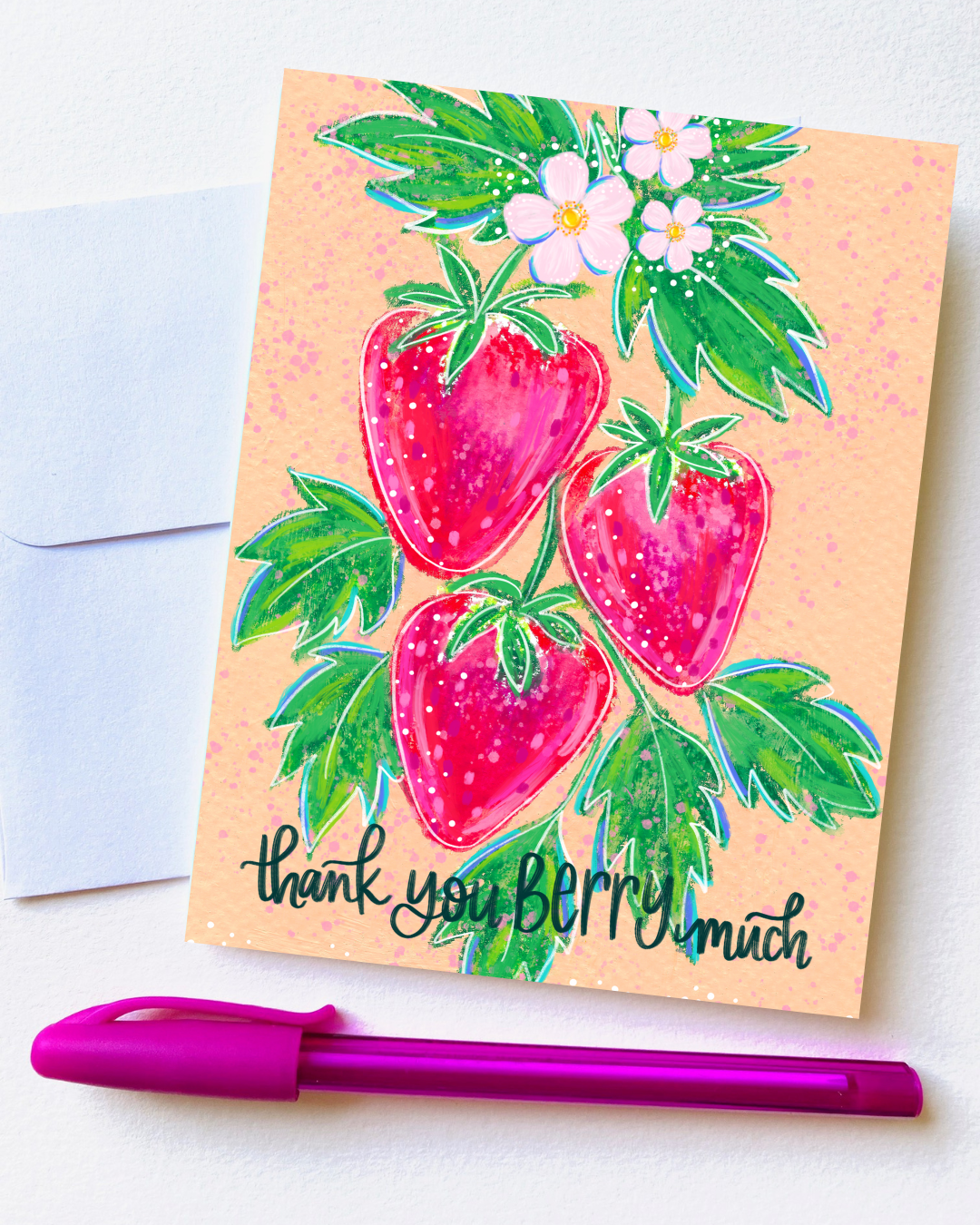 "Thank You Berry Much" Card with Envelope