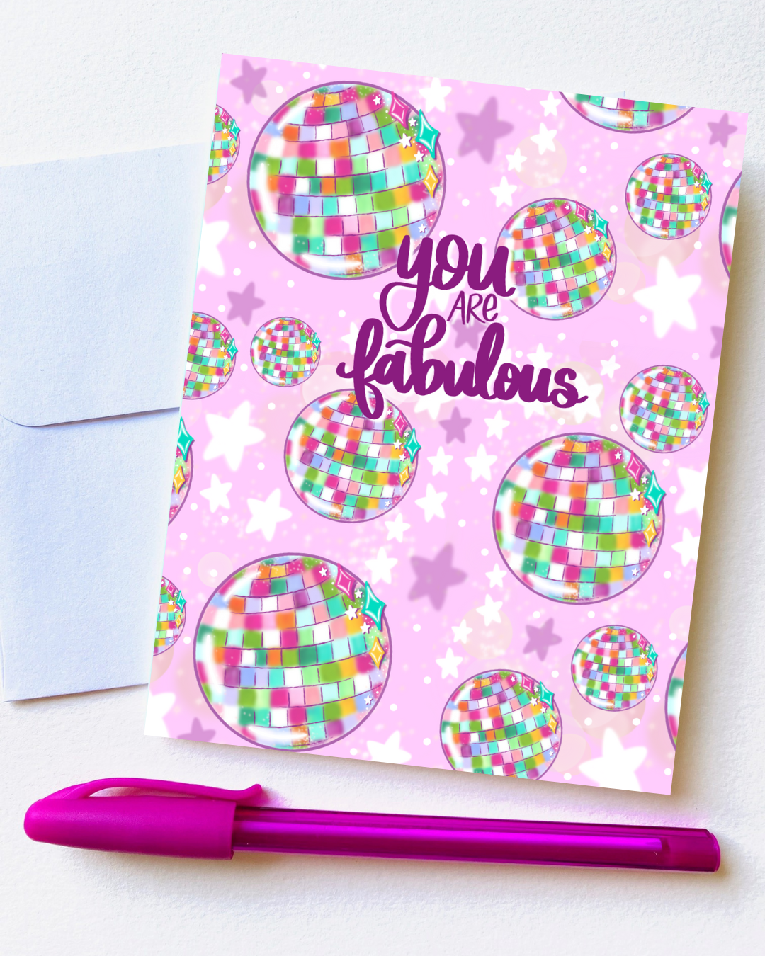 You Are Fabulous Disco Card With Envelope Bethany Joy Art you-are-fabulous-disco-card-with-envelope-bethany-joy-art