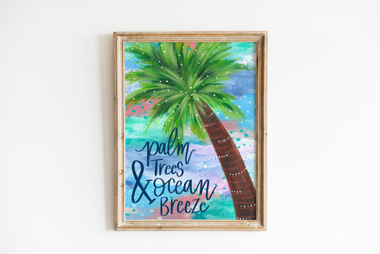 "Palm Trees & Ocean Breeze" Bethany Joy Art Print