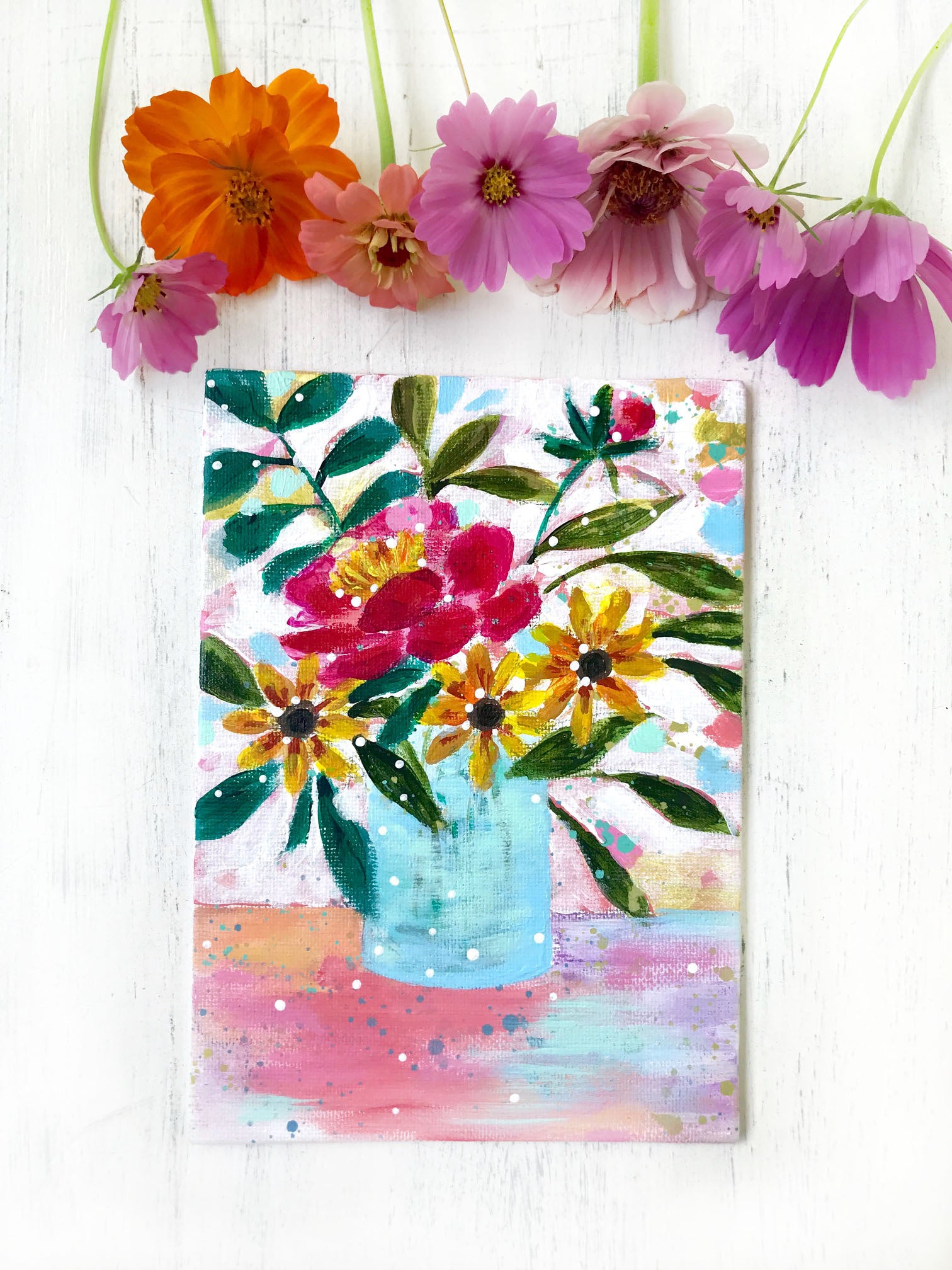 August Daily Painting Day 18 “Sweeter than Honey" 5x7 inch Floral Original - Bethany Joy Art