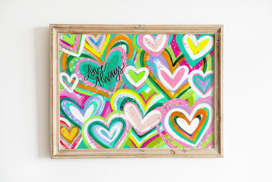 "Love Always Hearts" Bethany Joy Art Print