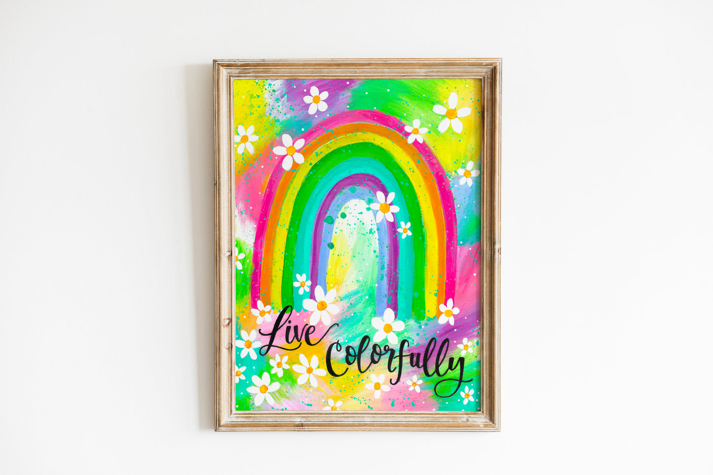 "Live Colorfully Rainbow" Bethany Joy Art Print