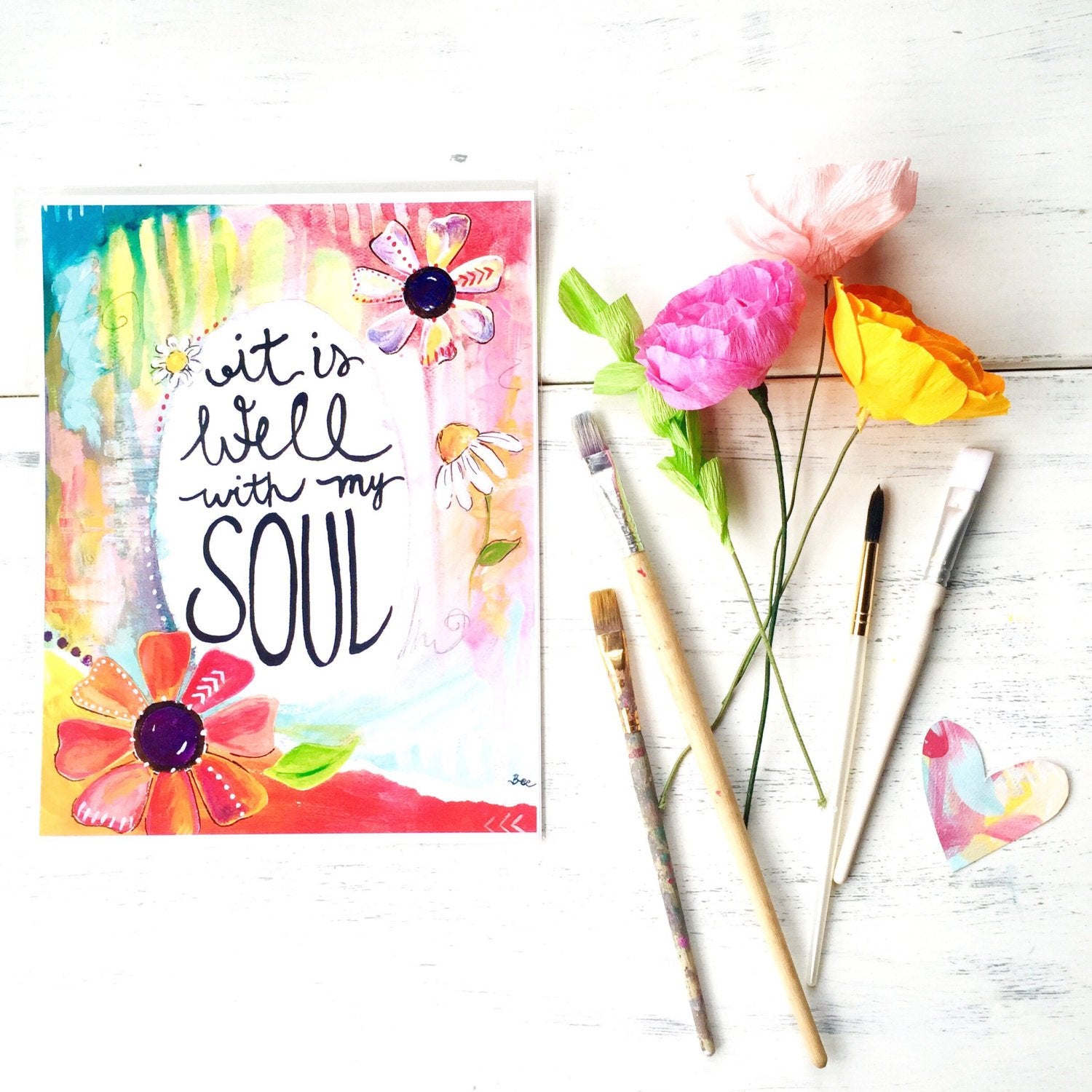 It is Well with my Soul Inspirational Art Print 8.5 x 11 inches - Bethany Joy Art