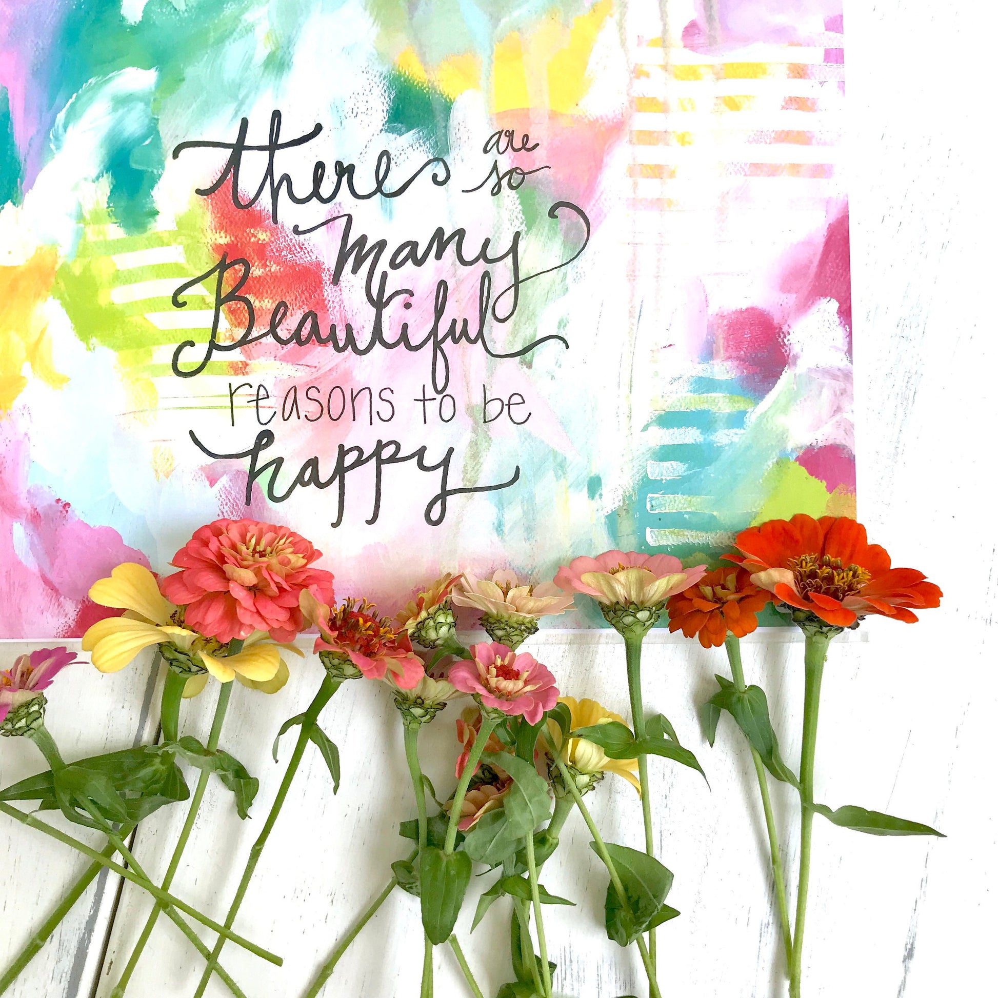 Mixed Media Art Print: "Reasons to be Happy" - Bethany Joy Art