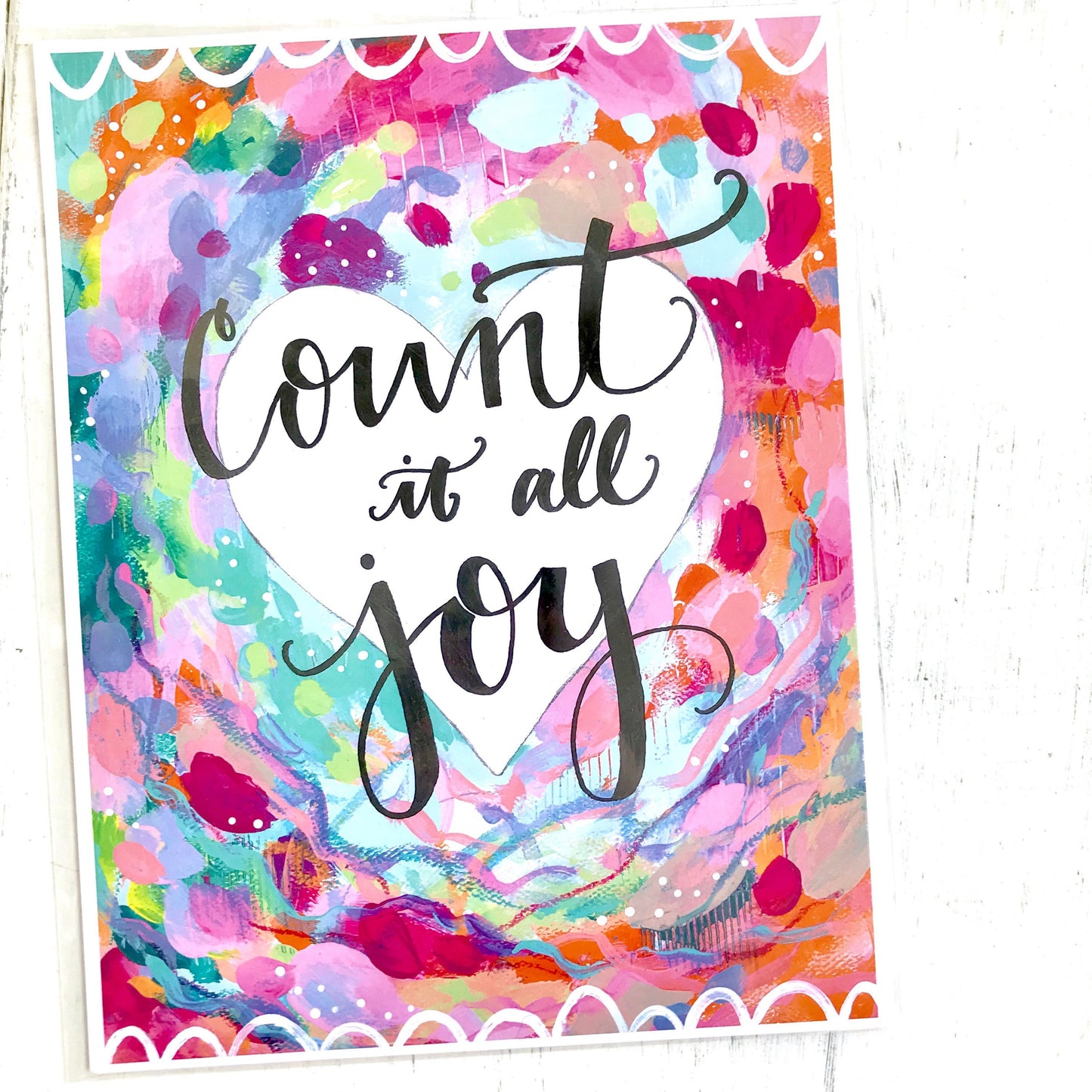 Inspirational Art "Count it all Joy" 8.5 x 11 Inch Print - Bethany Joy Art