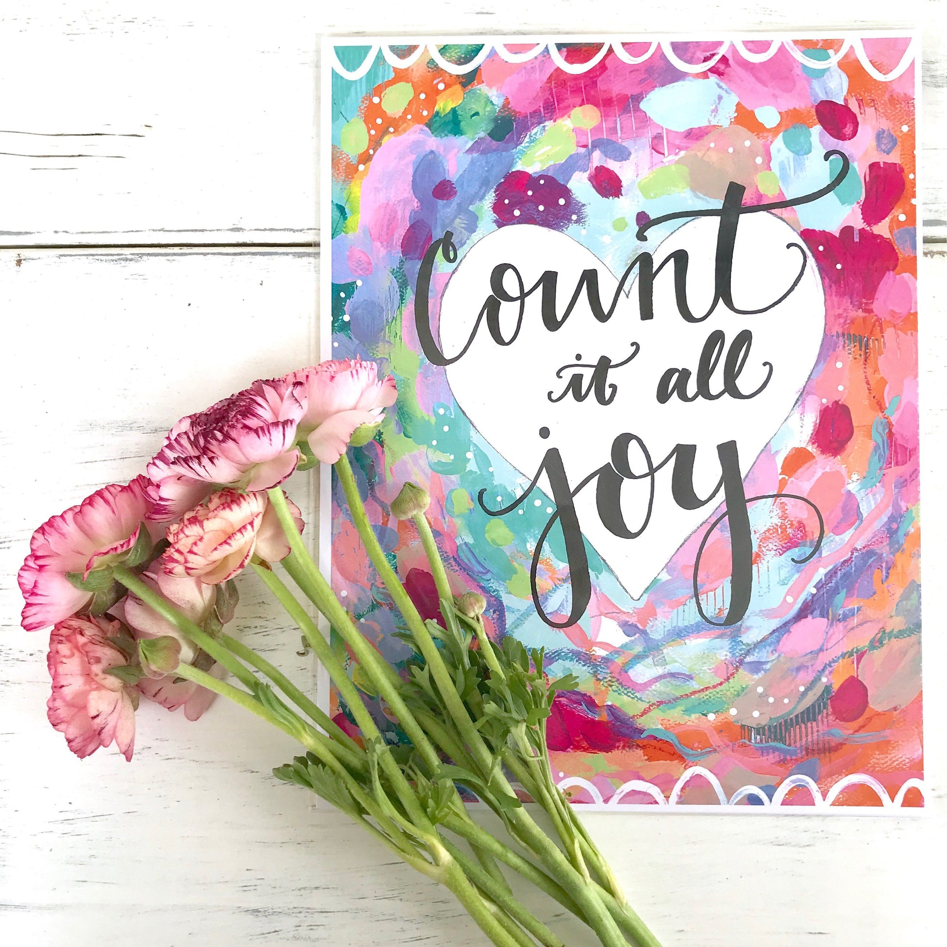 Inspirational Art "Count it all Joy" 8.5 x 11 Inch Print - Bethany Joy Art