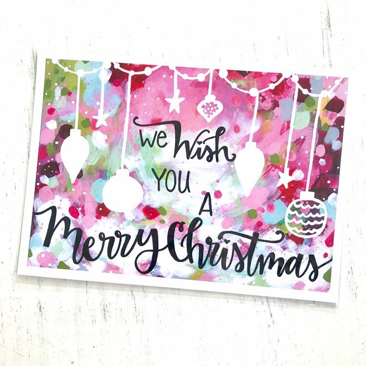 Christmas Art Print: "We Wish you a Merry Christmas" 8.5x11 inch Art Print / Colorful Christmas Wall Decor / Holiday Art / Christmas Gift - Bethany Joy Art