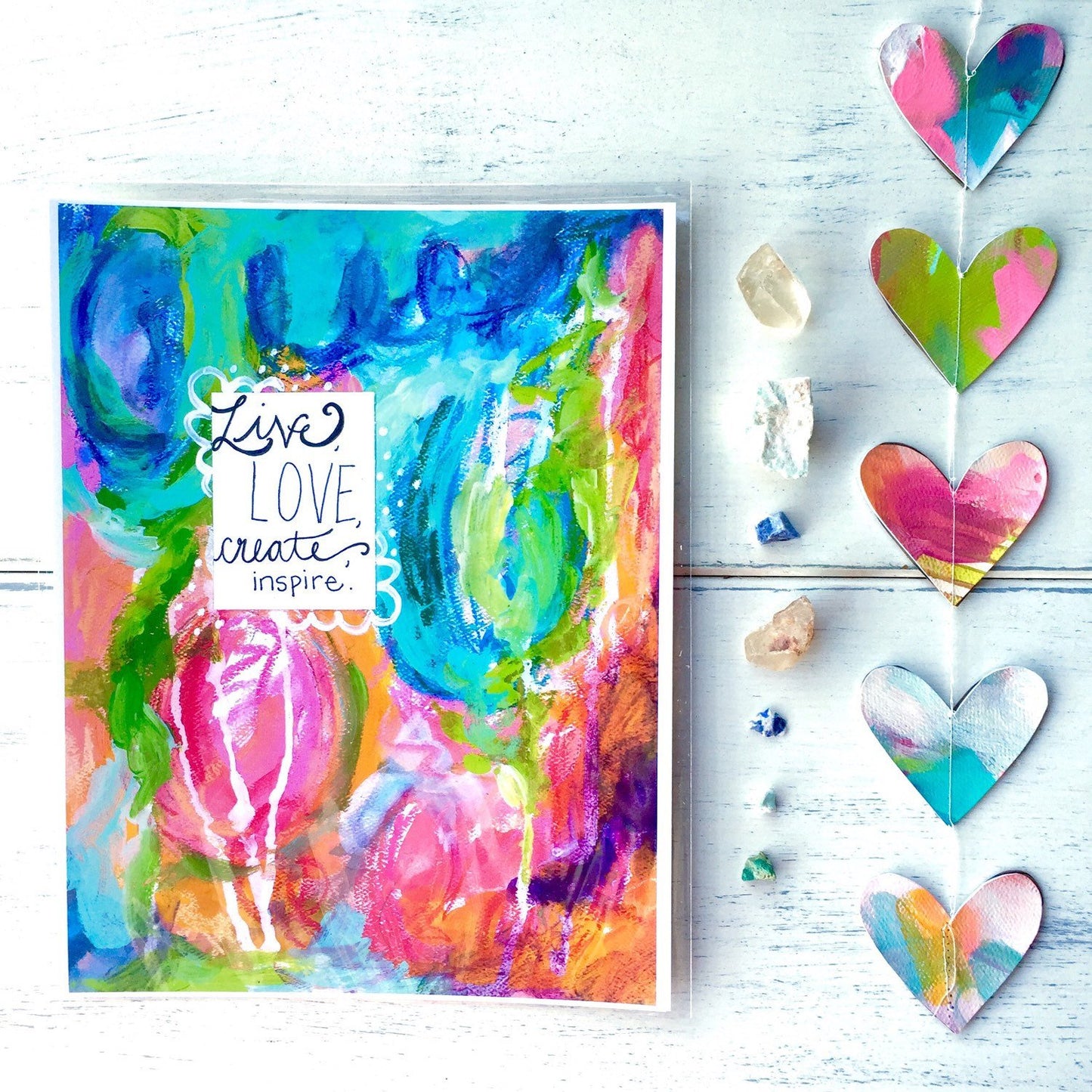 Mixed Media Paper Print: "Live, Love, Create, Inspire" - Bethany Joy Art
