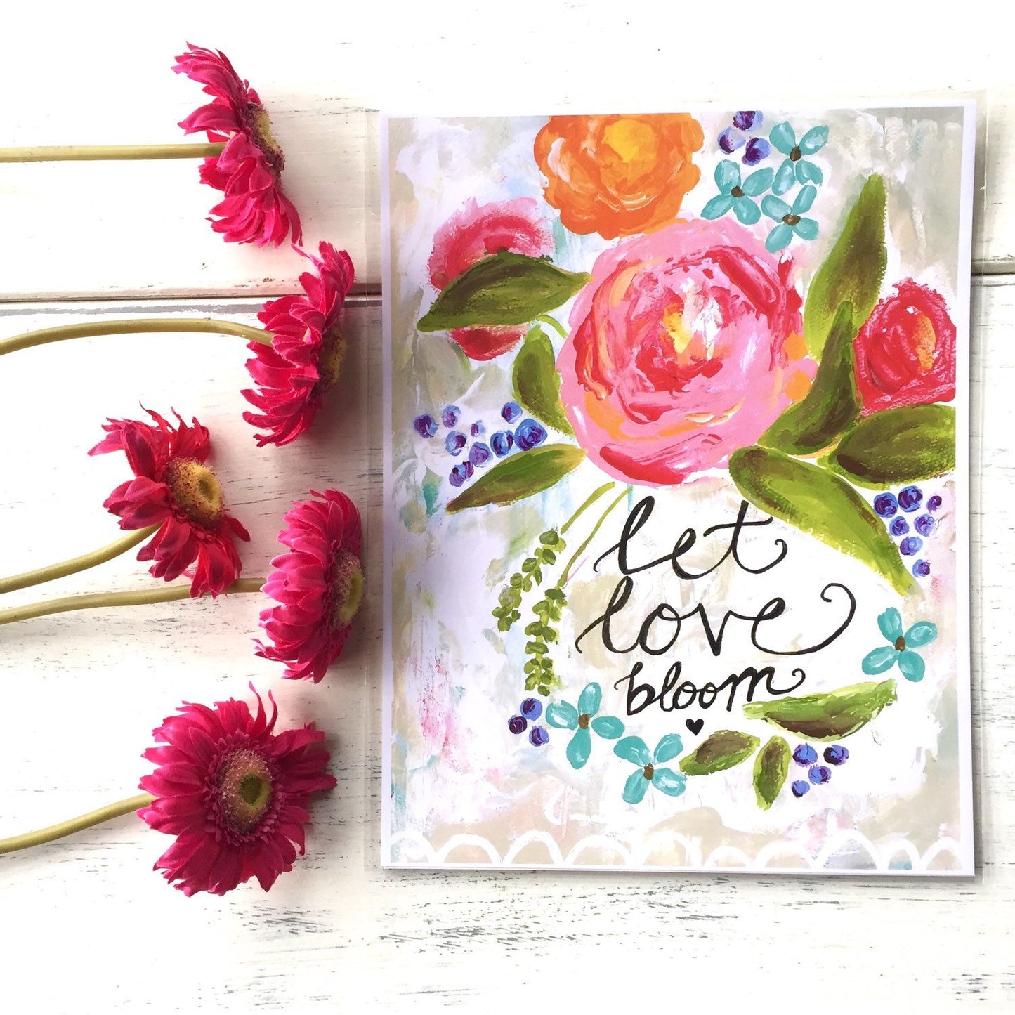Inspirational Art: "Let Love Bloom" - 8.5x11 Print - Bethany Joy Art
