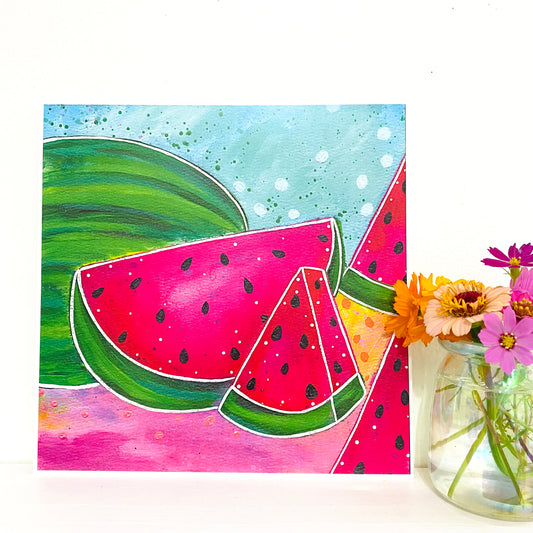 Watermelon Cute Fruits Bethany Joy Art Print