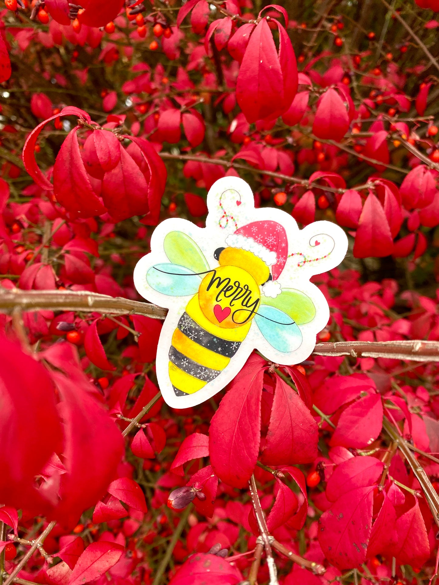 Bee Merry Vinyl Sticker November 2022 Sticker of the Month