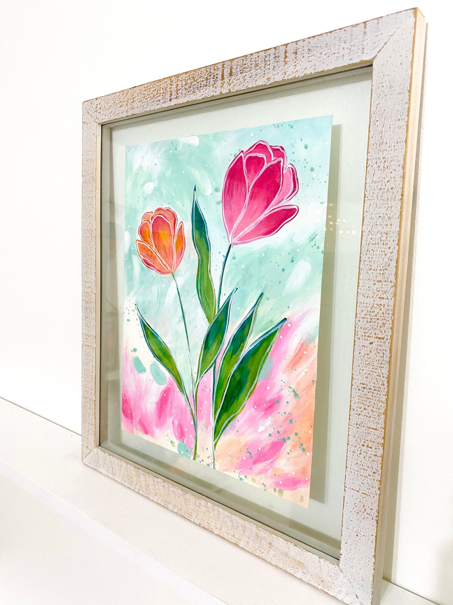 February Flowers Day 1 Tulips 8.5x11 inch original painting