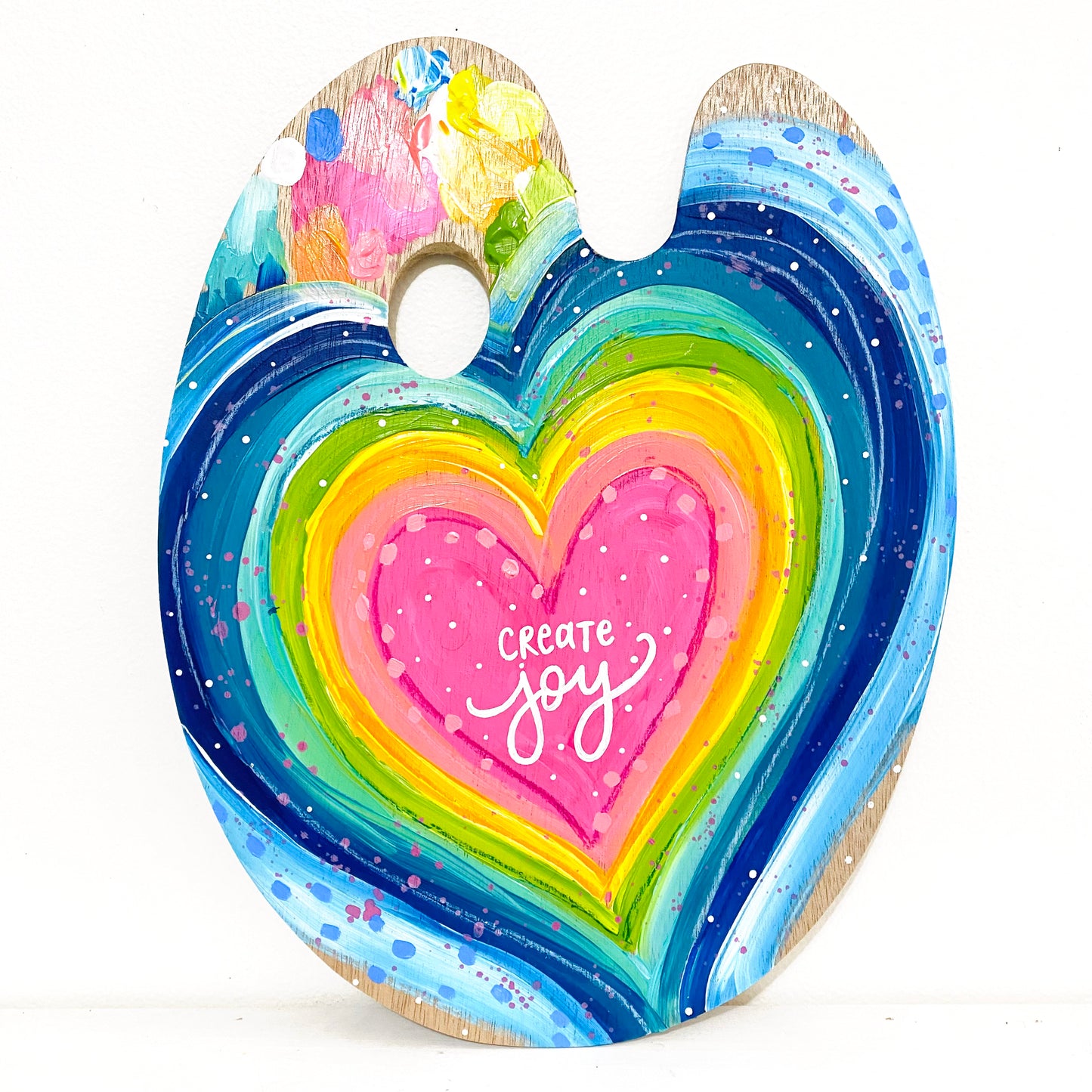 August 2022 Daily Paint Palette Painting Day 27 - Create Joy Hearts