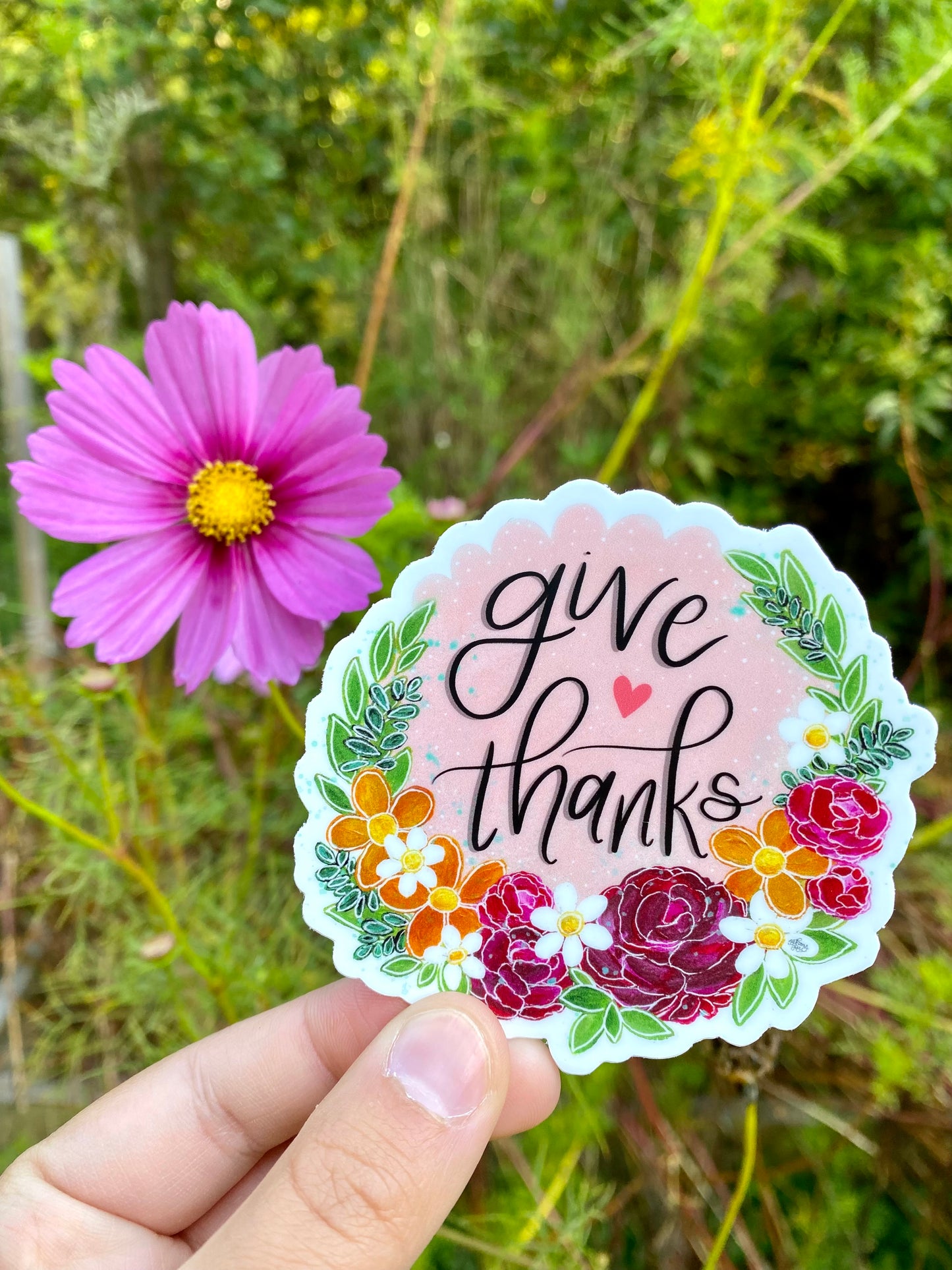 Give Thanks Vinyl Sticker September 2021 Sticker of the Month