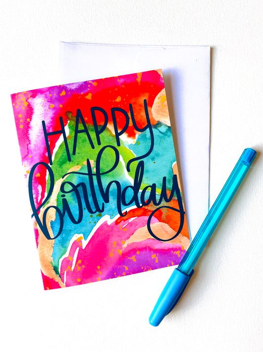 "Happy Birthday" Card with Envelope