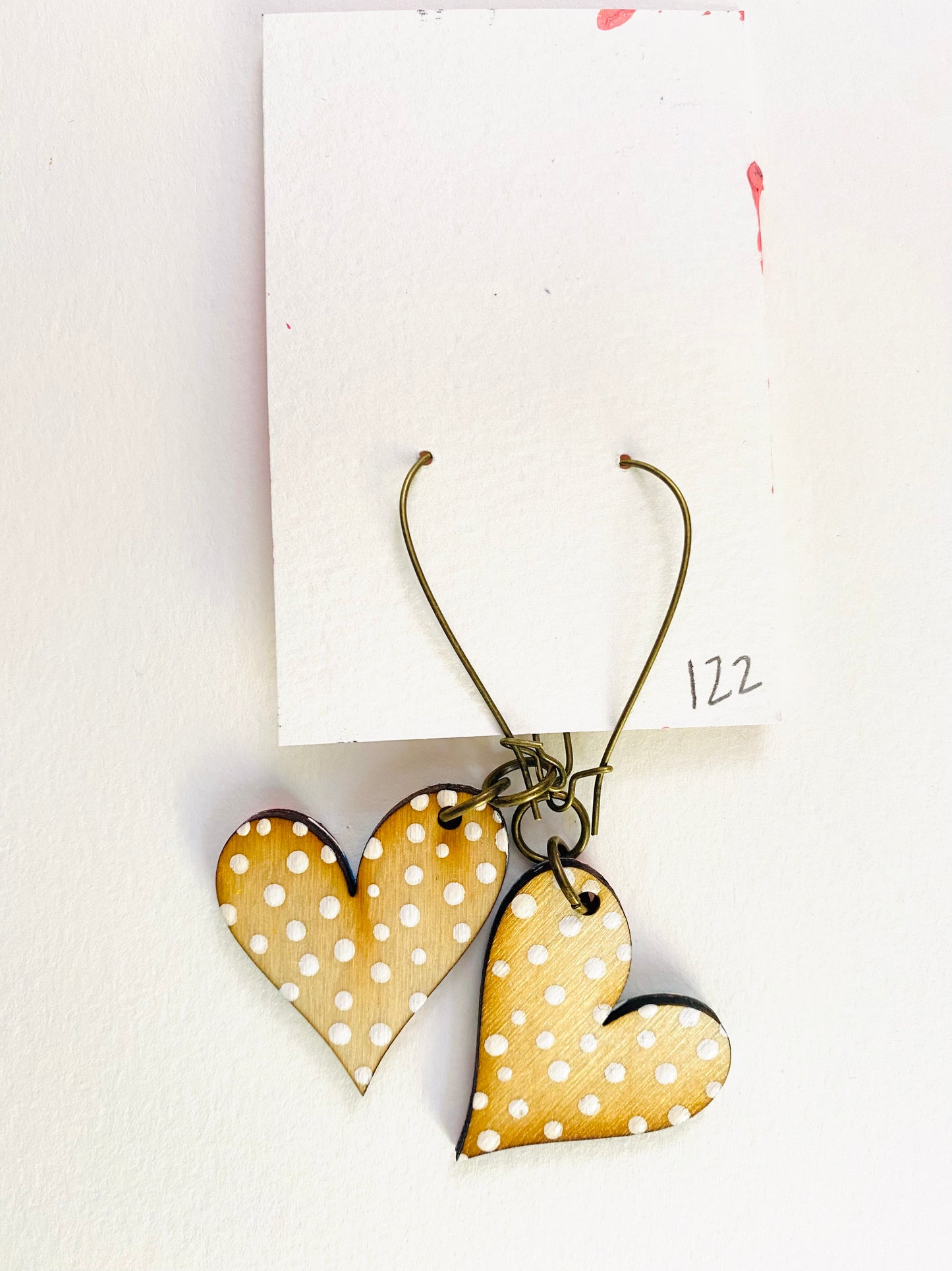 Colorful, Hand Painted, Heart Shaped Earrings 122