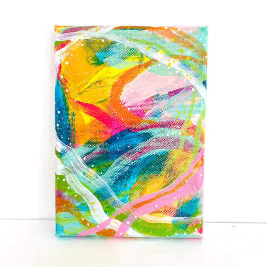 Waves of Color #2 5x7 inch abstract original canvas