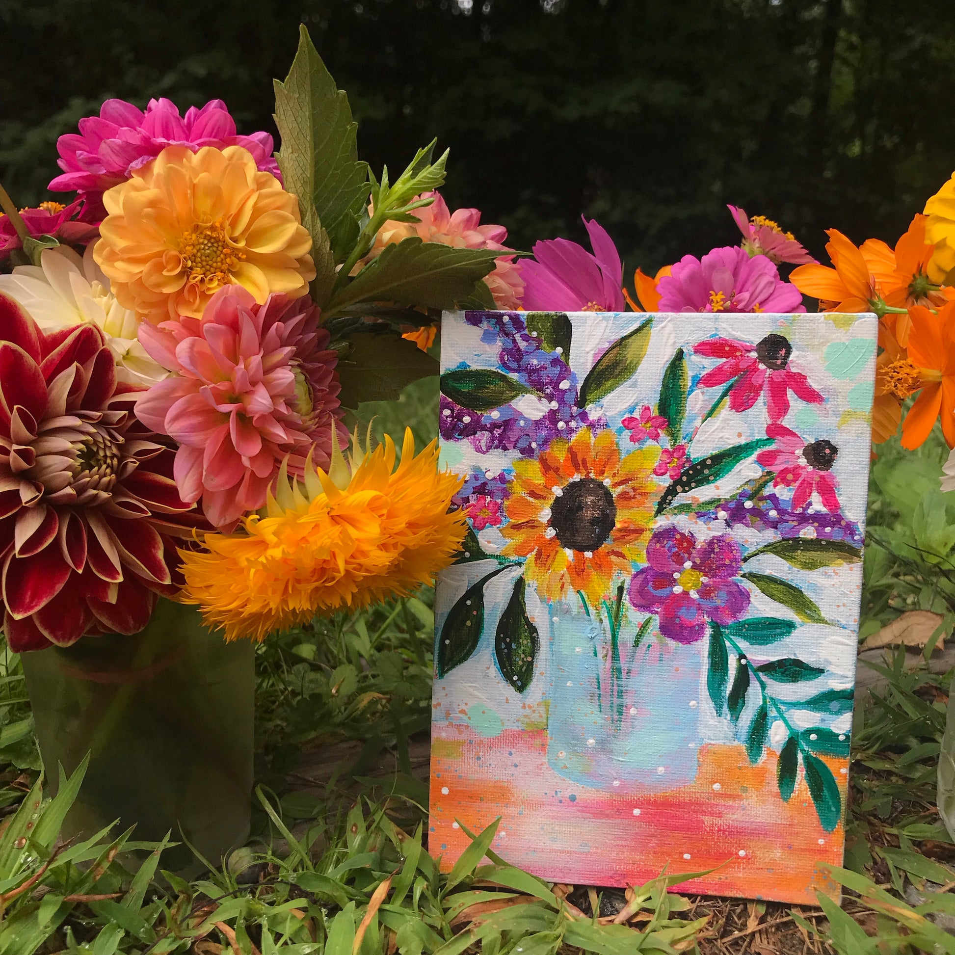 August Daily Painting Day 8 “It's a Smile” 5x7 inch Floral Original - Bethany Joy Art