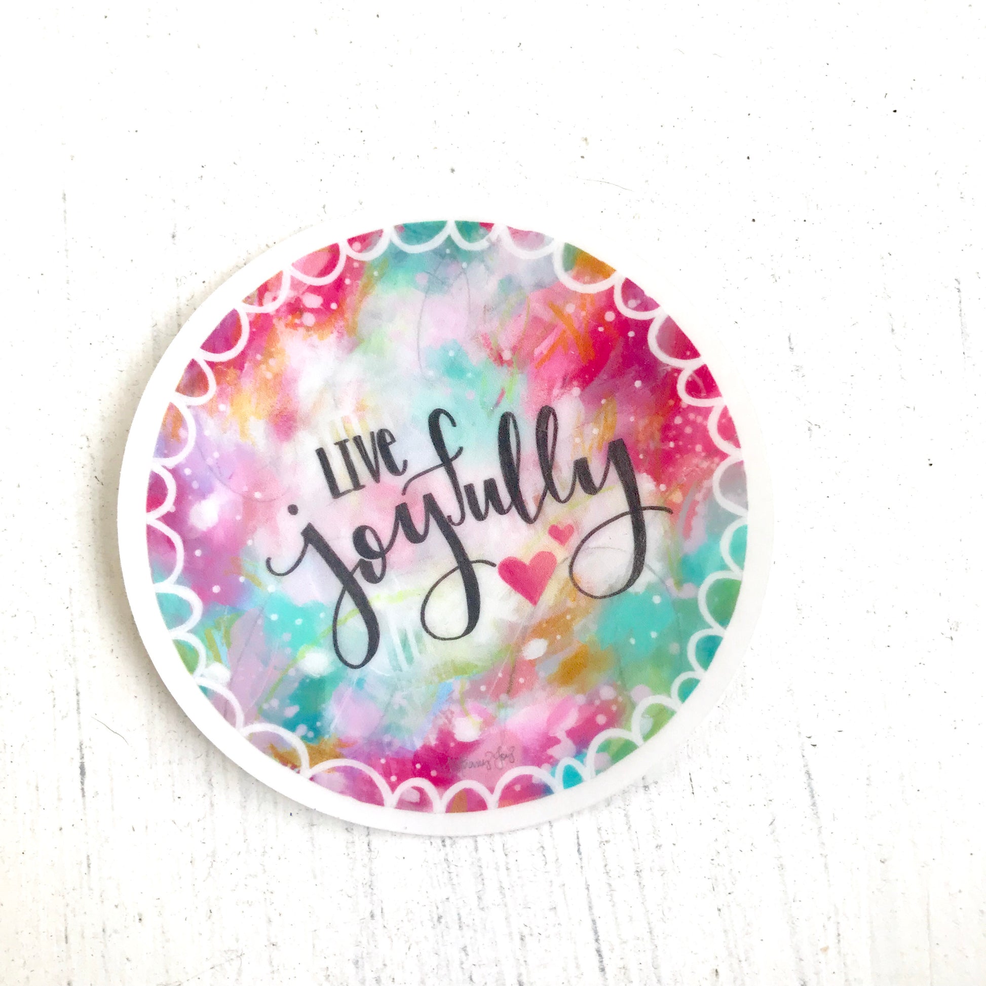Live Joyfully Vinyl Sticker - Bethany Joy Art
