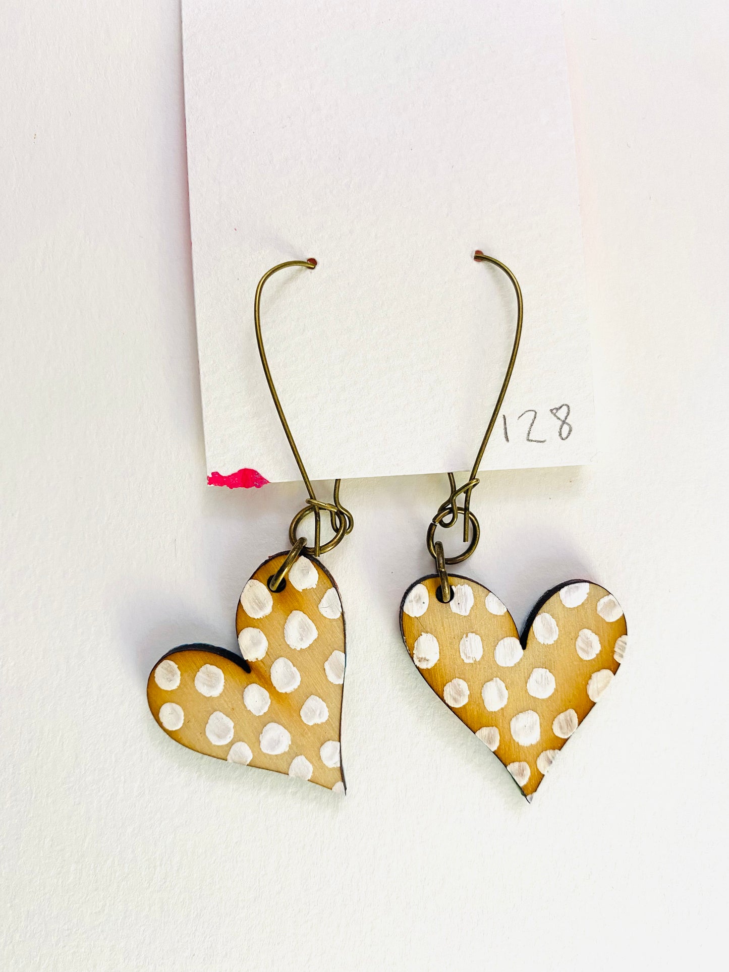 Colorful, Hand Painted, Heart Shaped Earrings 128