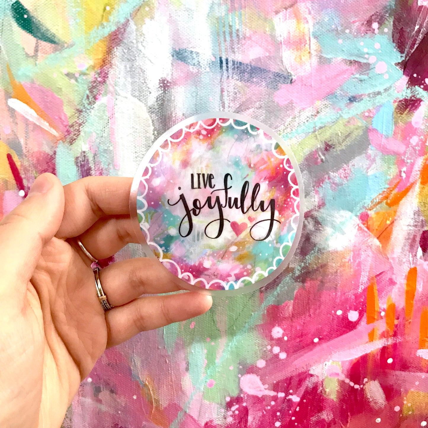Live Joyfully Vinyl Sticker - Bethany Joy Art