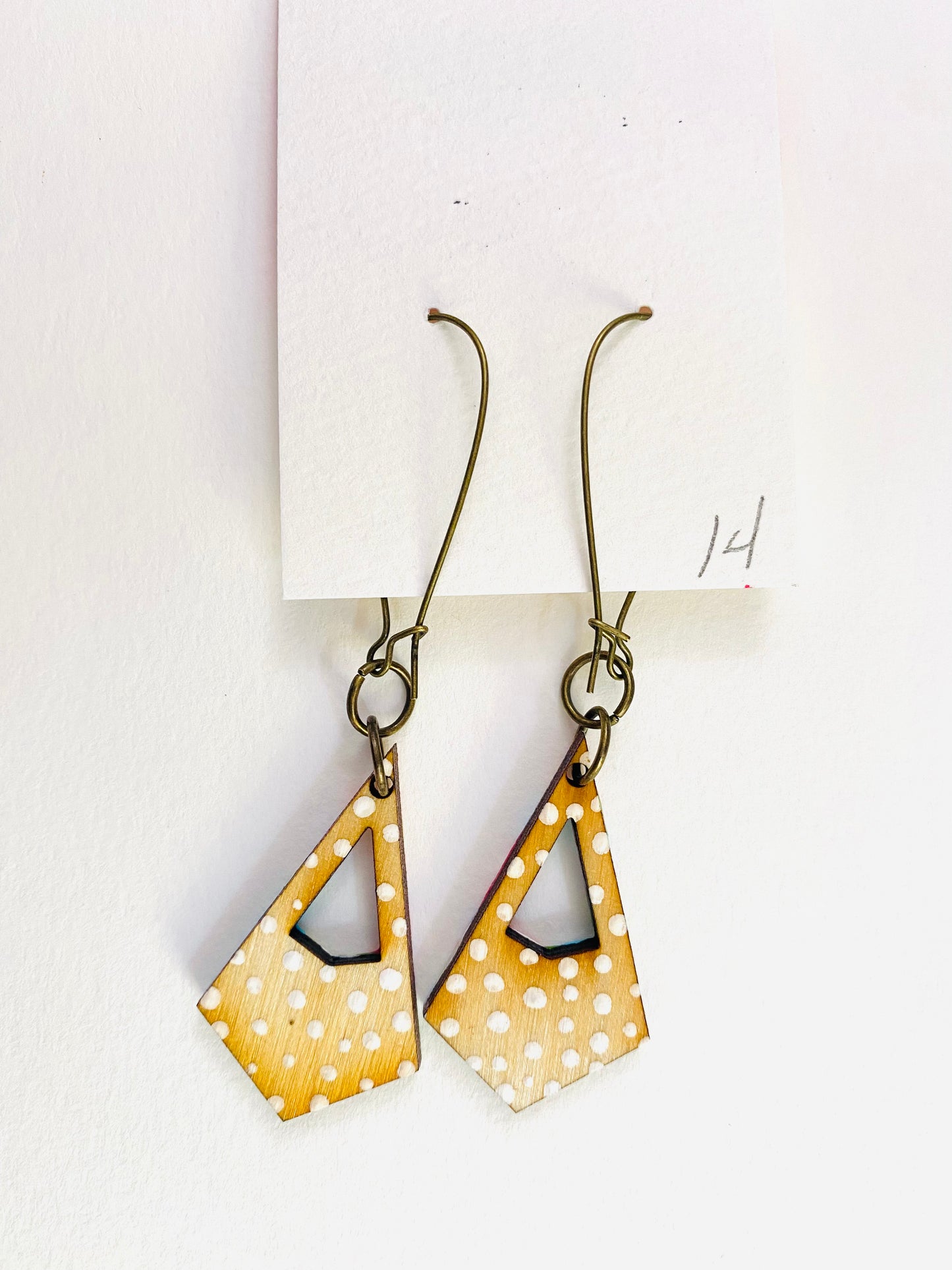 Colorful, Hand Painted, Geometric Shaped Earrings 14