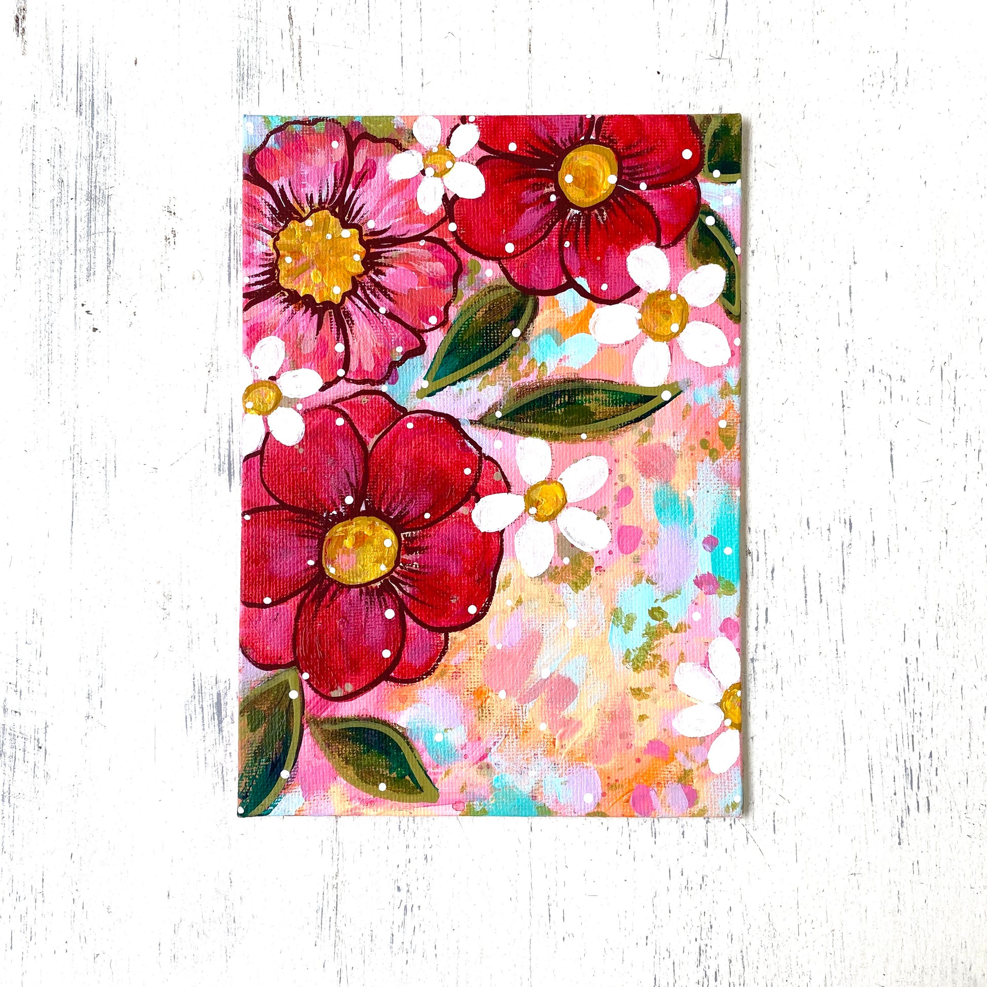 January Daily Painting Day 8 “A Heart Like a Wildflower” 5x7 inch Floral Original - Bethany Joy Art