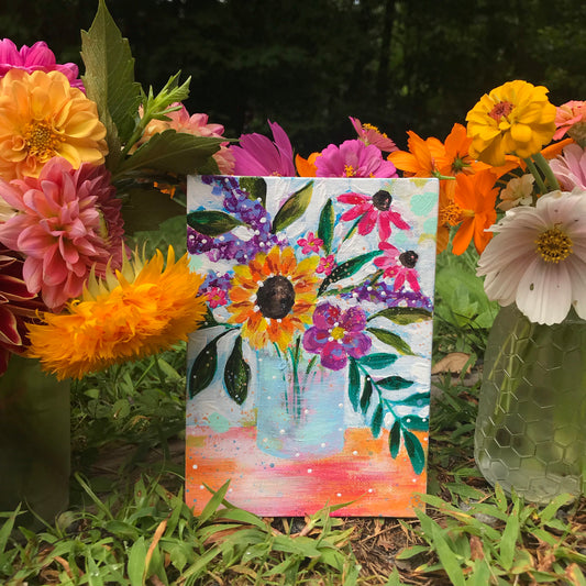 August Daily Painting Day 8 “It's a Smile” 5x7 inch Floral Original - Bethany Joy Art