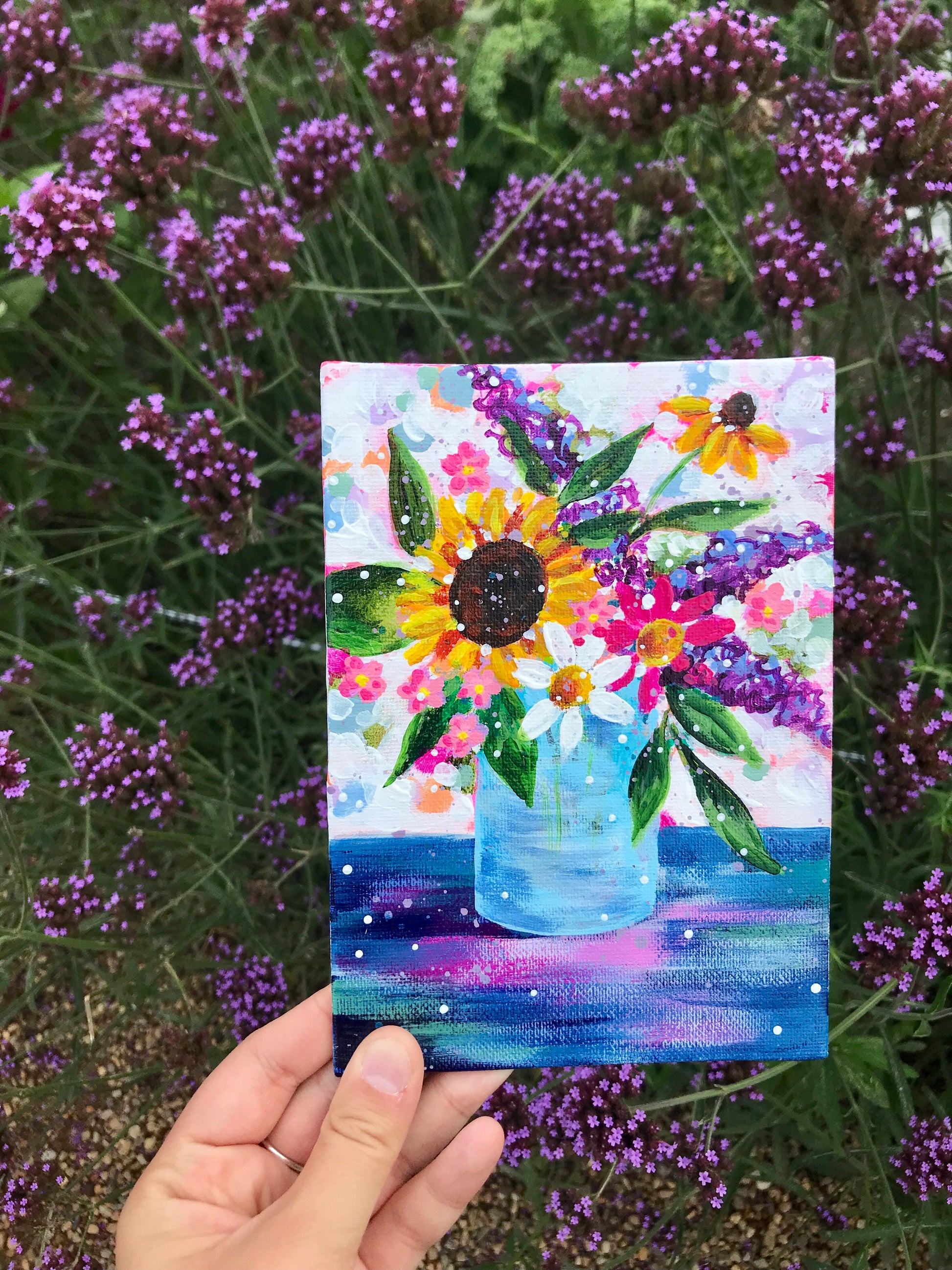 August Daily Painting Day 11 “Oceanside Sunset" 5x7 inch Floral Original - Bethany Joy Art