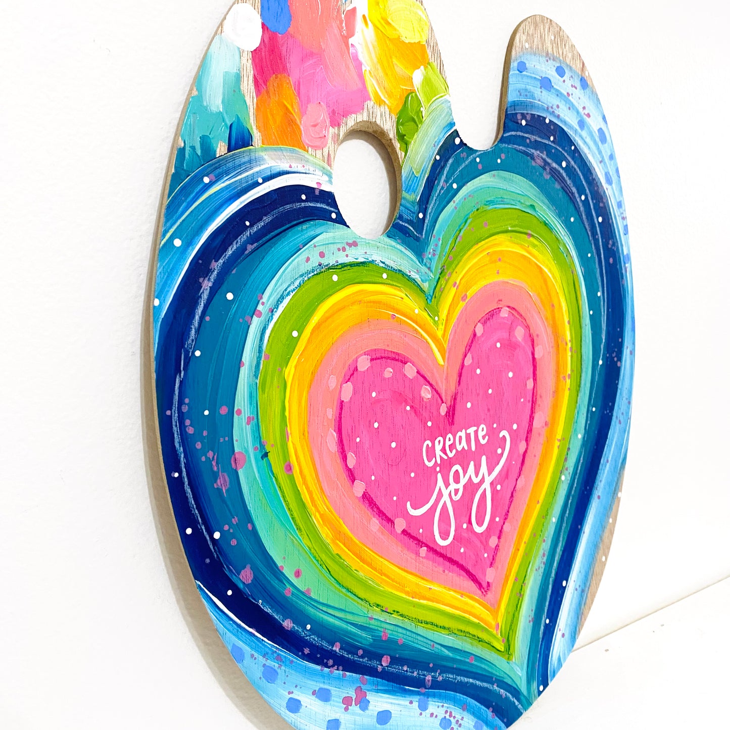 August 2022 Daily Paint Palette Painting Day 27 - Create Joy Hearts