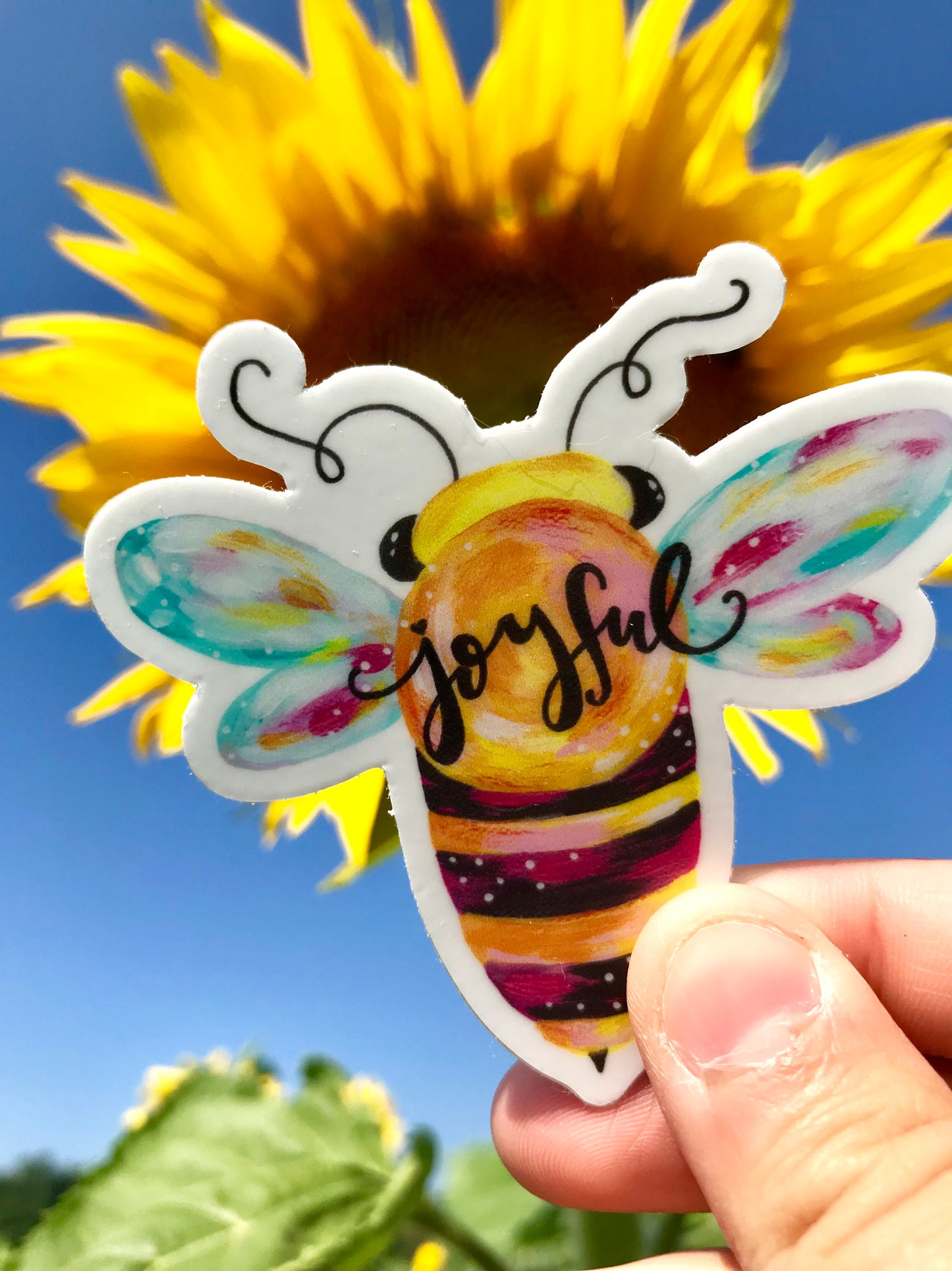 Bee Joyful Vinyl Sticker - Bethany Joy Art