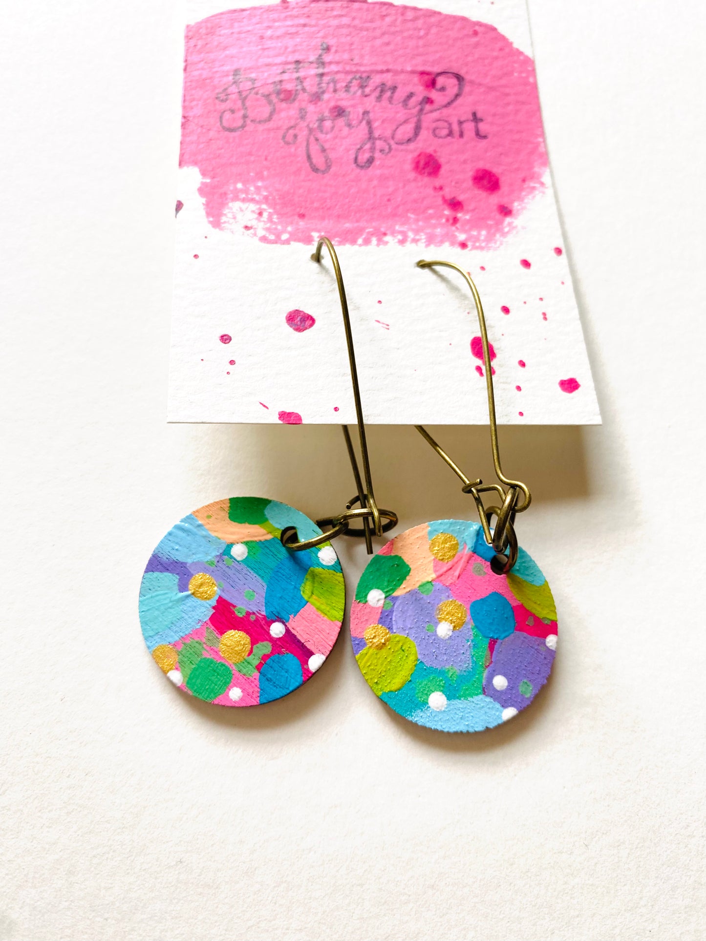 Colorful, Hand Painted Earrings 195