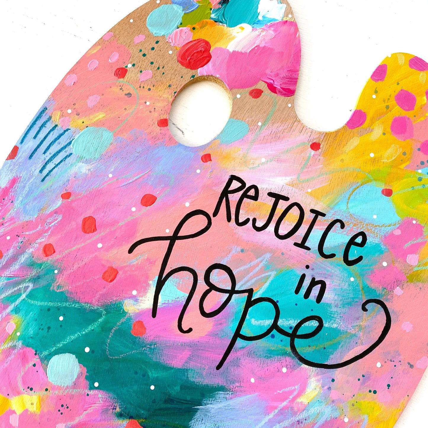 Paint Palette Original Painting 12 Days of Christmas Day 6 “Rejoice in Hope”