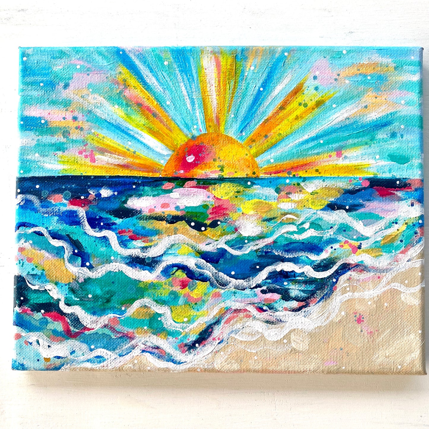 “Shimmer Rays” 8x10 inch original painting on canvas