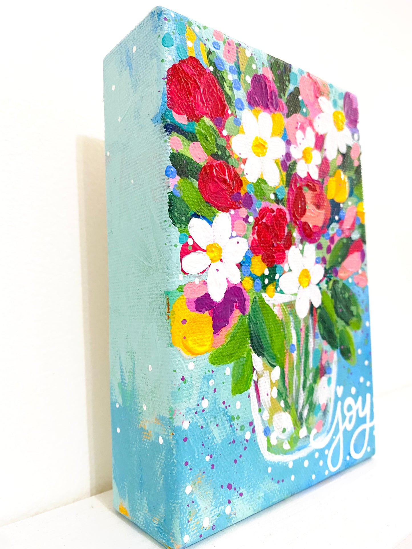 Floral Original Painting "Joy Bouquet" 4x6 inch canvas