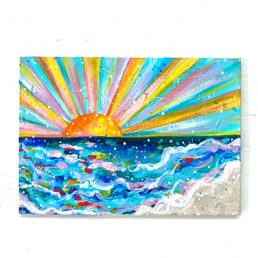 August 2020 Daily Painting Day 15 “Rays of Joy” 5x7 inch original