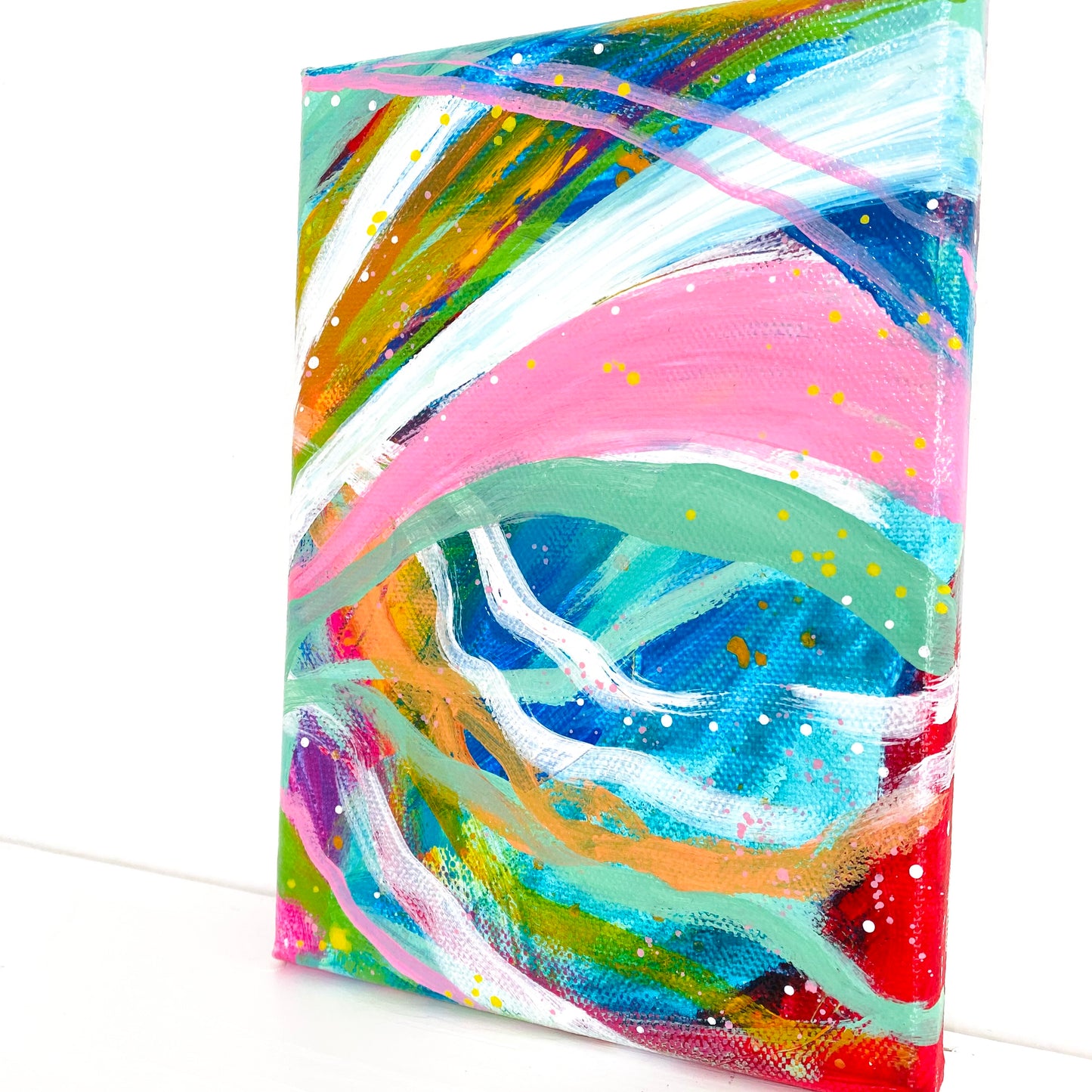 Waves of Color #4 5x7 inch abstract original canvas