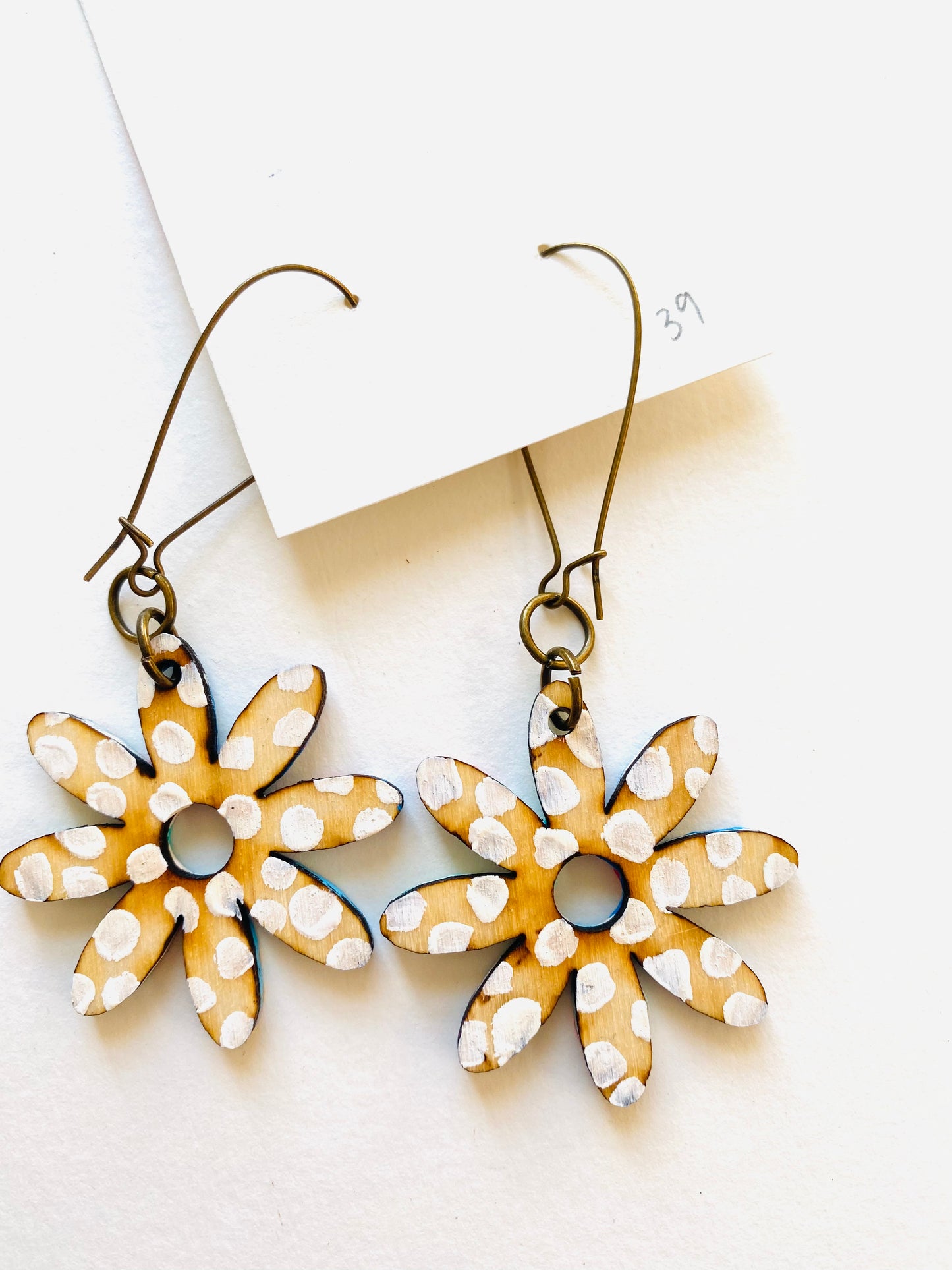 Colorful, Hand Painted Flower Earrings 39
