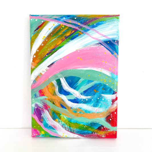Waves of Color #4 5x7 inch abstract original canvas