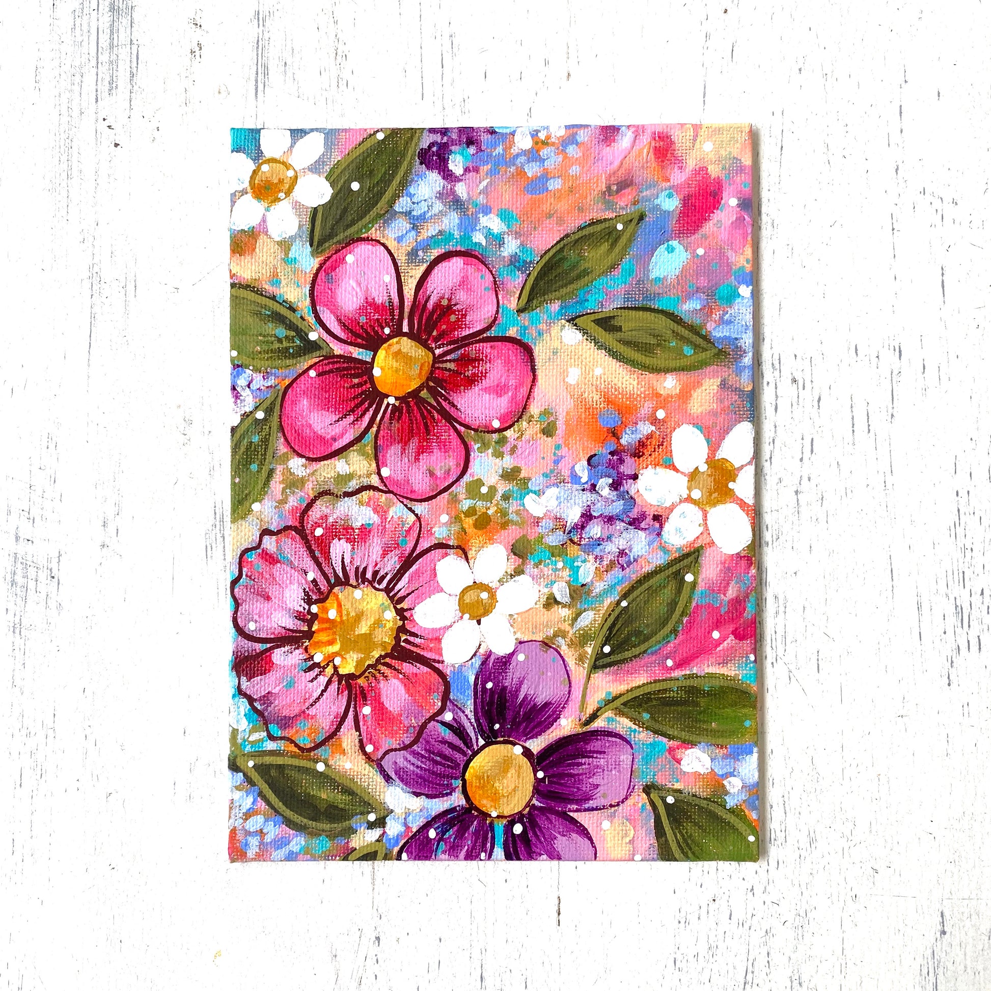 January Daily Painting Day 28 “Gather Joy” 5x7 inch Floral Original - Bethany Joy Art